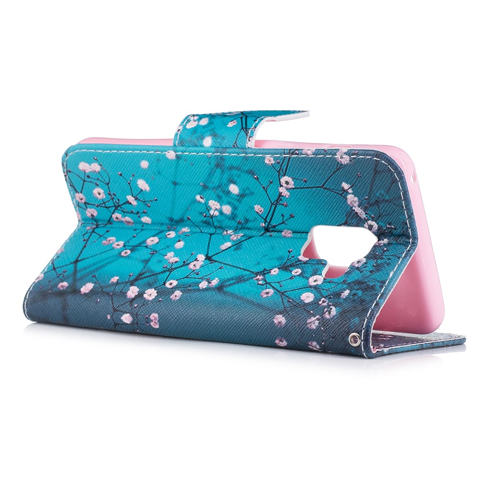Modèle D'impression En Cuir Support Accessoire De Téléphone En Cuir Pour Samsung Galaxy A8 (2018) - Fleur Rose-2
