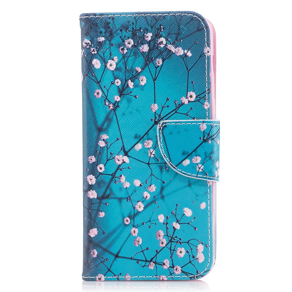 Modèle D'impression En Cuir Support Accessoire De Téléphone En Cuir Pour Samsung Galaxy A8 (2018) - Fleur Rose-7