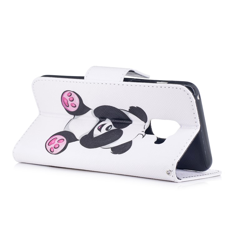 Pattern Printing Leather Wallet Stand Case for Samsung Galaxy A5 (2018) - Cute Panda-4