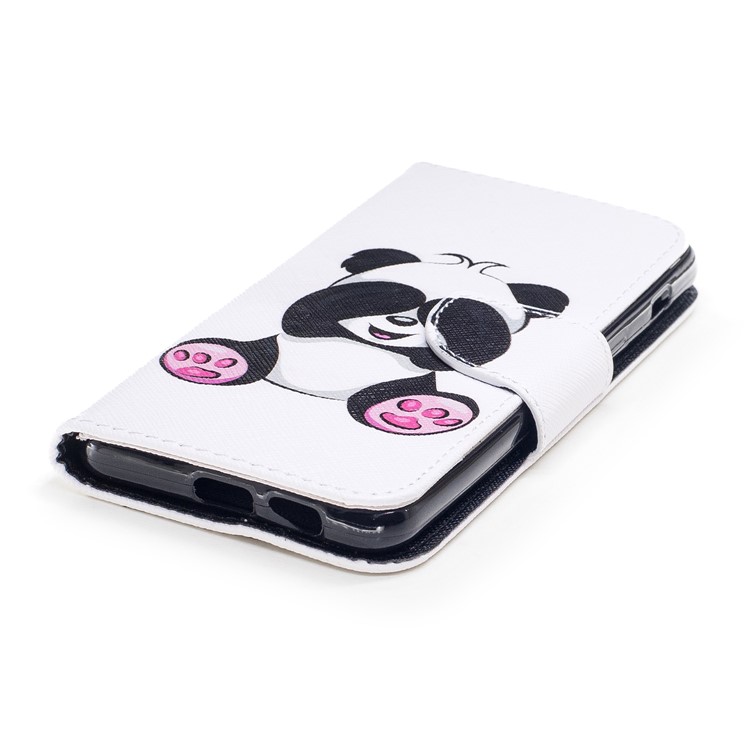 Pattern Printing Leather Wallet Stand Case for Samsung Galaxy A5 (2018) - Cute Panda-6