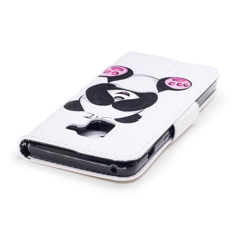 Pattern Printing Leather Wallet Stand Case for Samsung Galaxy A5 (2018) - Cute Panda-7