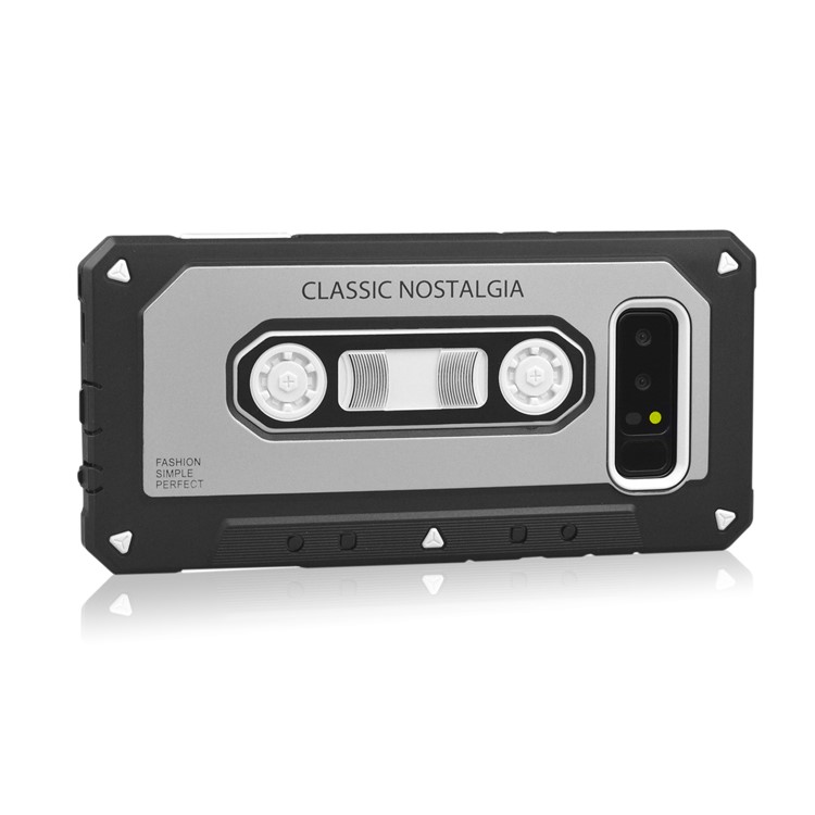 ANGIBABE Cassette Tape Shape PC + TPU Hybrid Case for Samsung Galaxy Note 8 SM-N950 - Silver-4