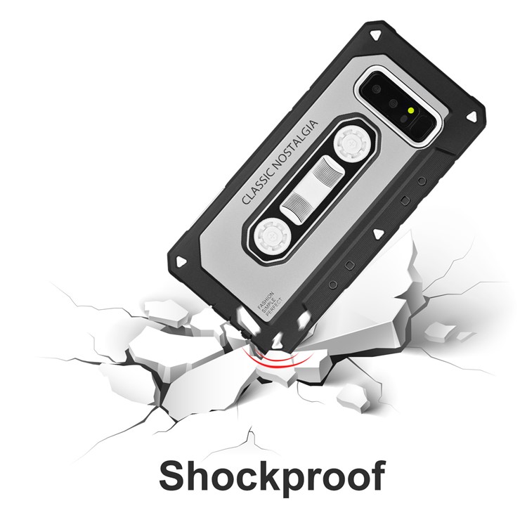 ANGIBABE Cassette Tape Shape PC + TPU Hybrid Case for Samsung Galaxy Note 8 SM-N950 - Silver-6
