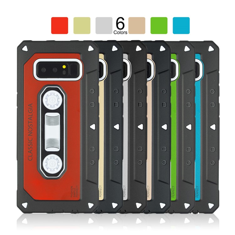 ANGIBABE Cassette Tape Shape PC + TPU Hybrid Case for Samsung Galaxy Note 8 SM-N950 - Silver-8