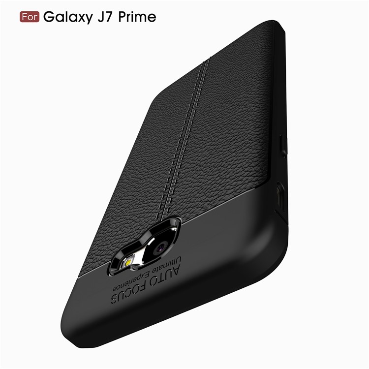 Litchi Texture TPU Case for Samsung Galaxy J7 Prime / On Nxt / On7 (2016) - Black-10