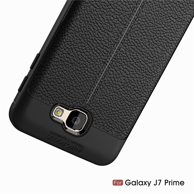 Litchi Texture TPU Case for Samsung Galaxy J7 Prime / On Nxt / On7 (2016) - Black-11