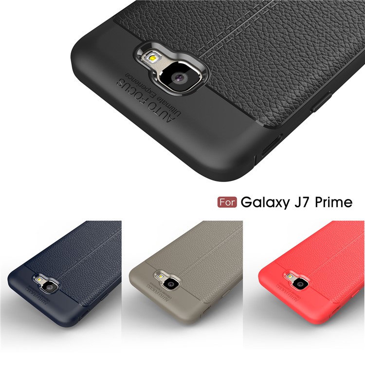 Litchi Texture TPU Case for Samsung Galaxy J7 Prime / On Nxt / On7 (2016) - Black-14