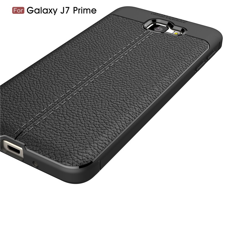 Litchi Texture TPU Case for Samsung Galaxy J7 Prime / On Nxt / On7 (2016) - Black-4