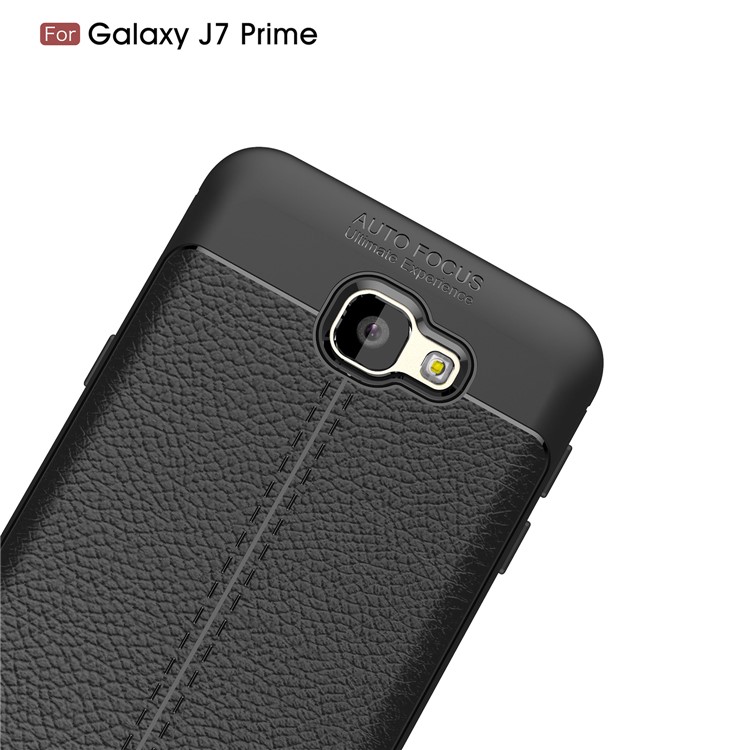 Litchi Texture TPU Case for Samsung Galaxy J7 Prime / On Nxt / On7 (2016) - Black-5