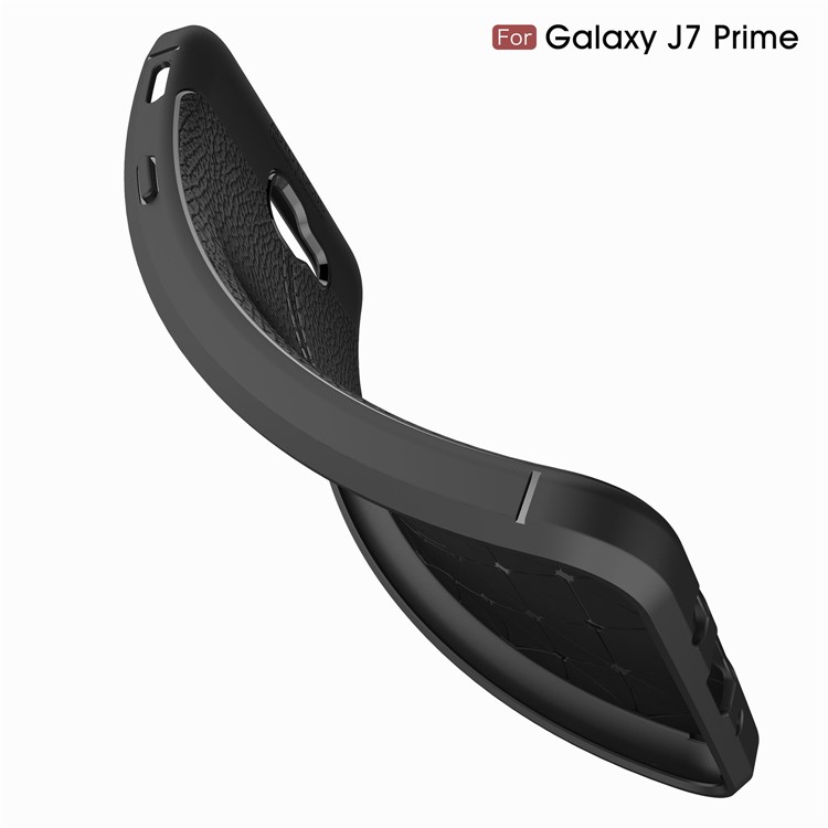 Litchi Texture TPU Case for Samsung Galaxy J7 Prime / On Nxt / On7 (2016) - Black-9