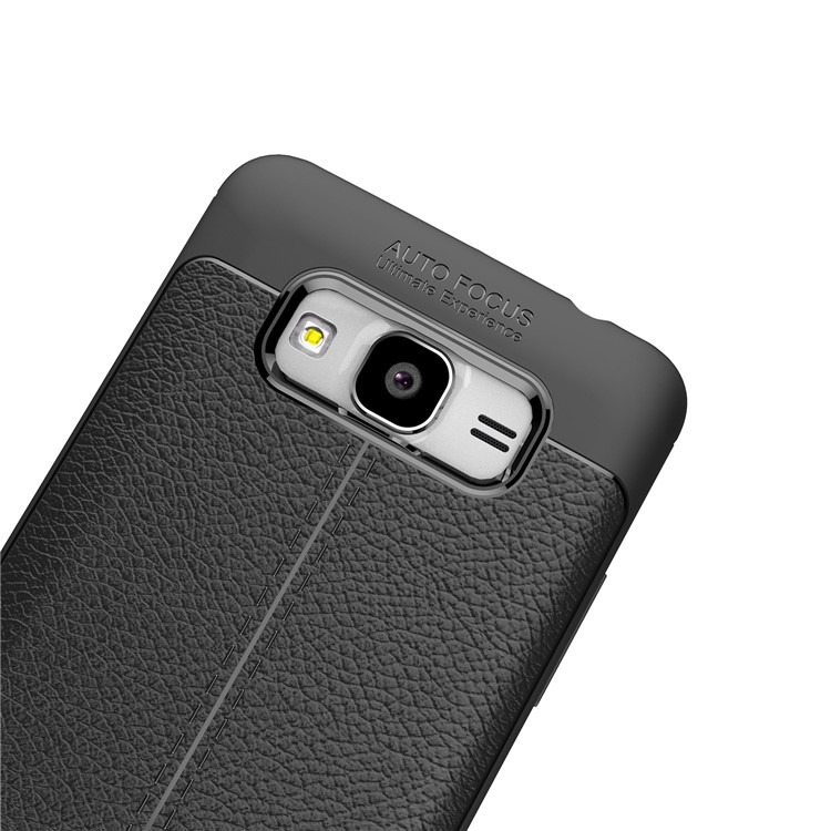 Litchi Skin Leather Coated TPU Case for Samsung Galaxy J2 Prime/Grand Prime Plus/Prime (2016) - Black-5