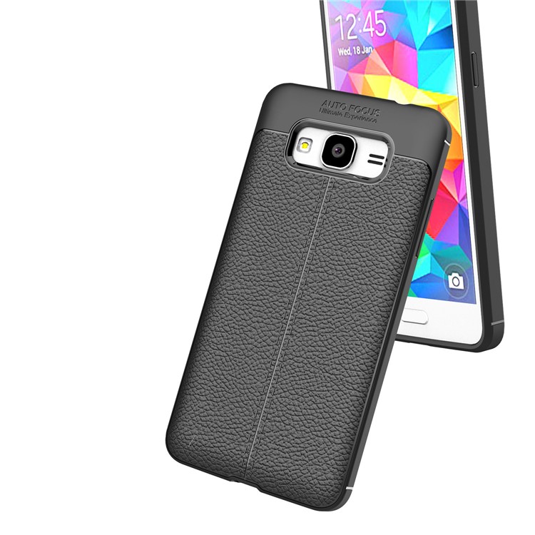 Litchi Skin Leather Coated TPU Case for Samsung Galaxy J2 Prime/Grand Prime Plus/Prime (2016) - Black-6