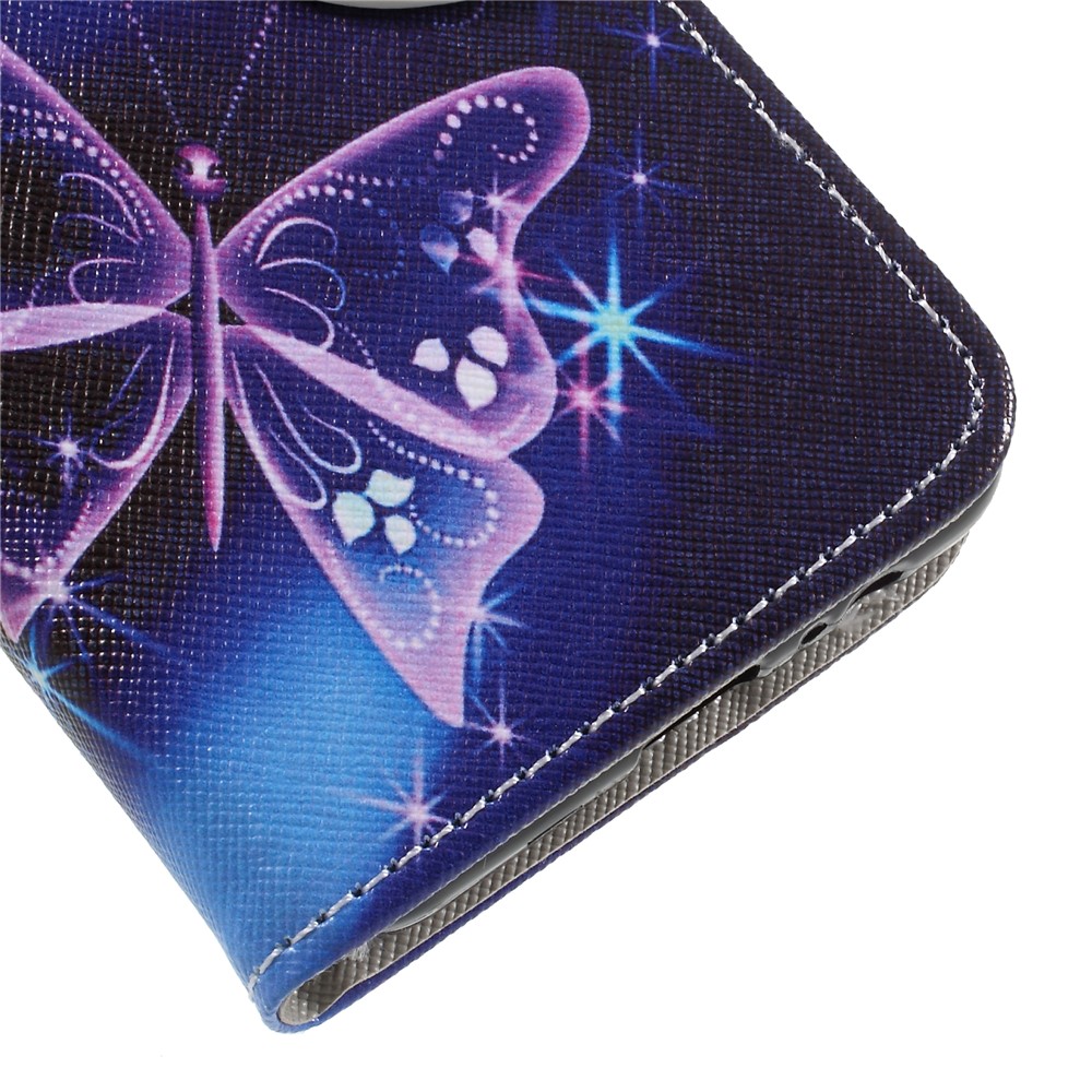 Pattern Printing Cross Texture Stand Wallet Leather Cover for Samsung Galaxy A8 (2018) - Crystal Butterfly-7