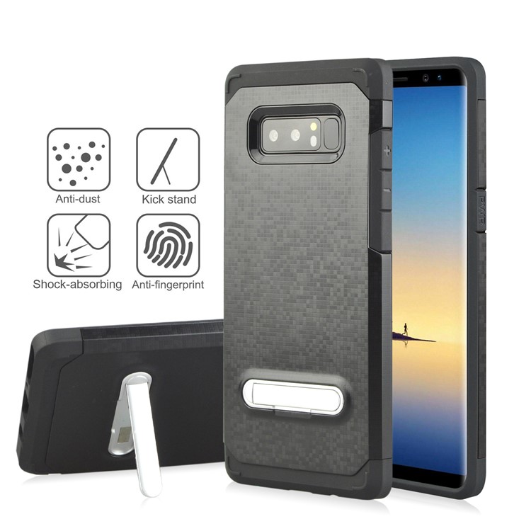 Mosaic Pattern TPU PC Hybrid Kickstand Case for Samsung Galaxy Note 8 SM-N950 - Black-1