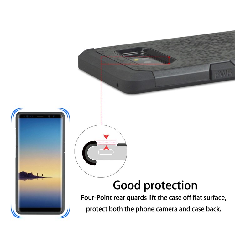 Mosaic Pattern TPU PC Hybrid Kickstand Case for Samsung Galaxy Note 8 SM-N950 - Black-9