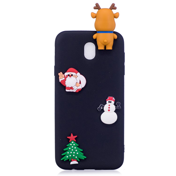 3D Creative Design Flexible TPU Cellphone Cover for Samsung Galaxy J7 (2017) EU Version / J7 Pro (2017) - Reindeer / Black-3