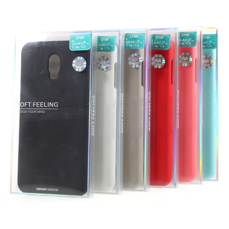 MERCURY GOOSPERY Anti-fingerprint Matte TPU Phone Case for Samsung Galaxy J7 Plus/C8 - Red-4
