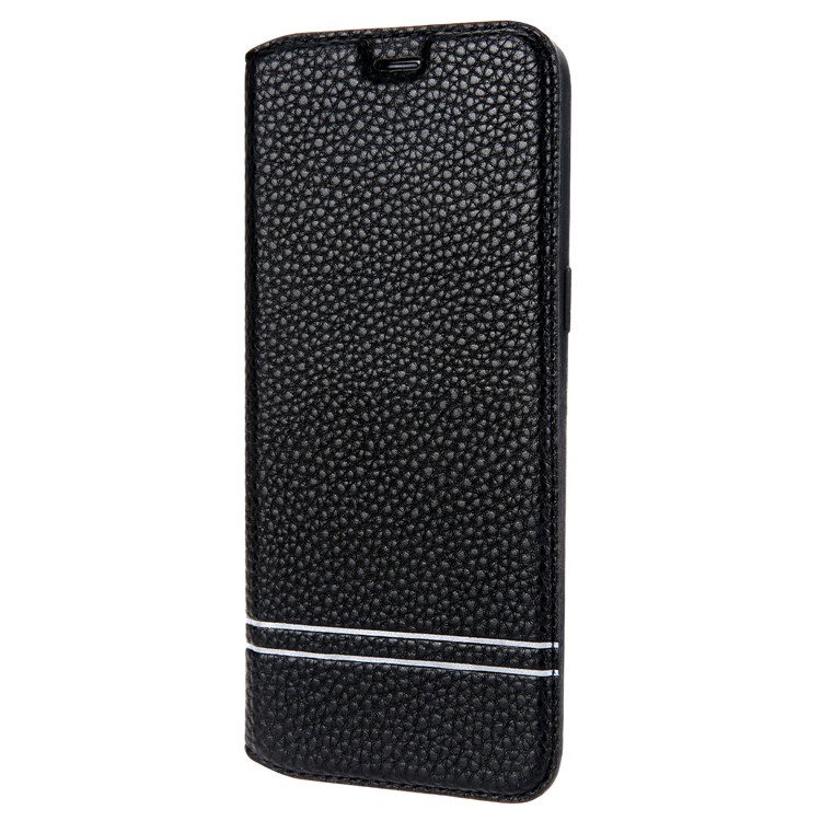 Litchi Texture PU Leather Card Holder Stand Case for Samsung Galaxy S8 Plus SM-G955 - Black-3