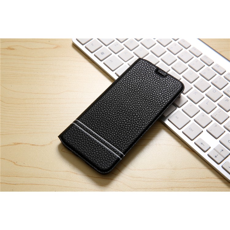 Litchi Texture PU Leather Card Holder Stand Case for Samsung Galaxy S8 Plus SM-G955 - Black-8