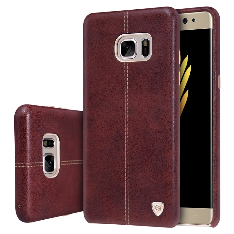 NILLKIN Englon Leather Coated Hard Shell Cover Case for Samsung Galaxy Note Fan Edition N935 - Brown