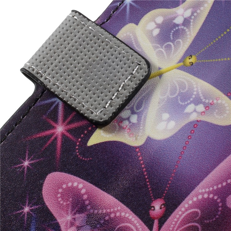 For Samsung Galaxy A7 (2018) Wallet PU Leather Stand Phone Accessory Casing - Purple Butterfly-10