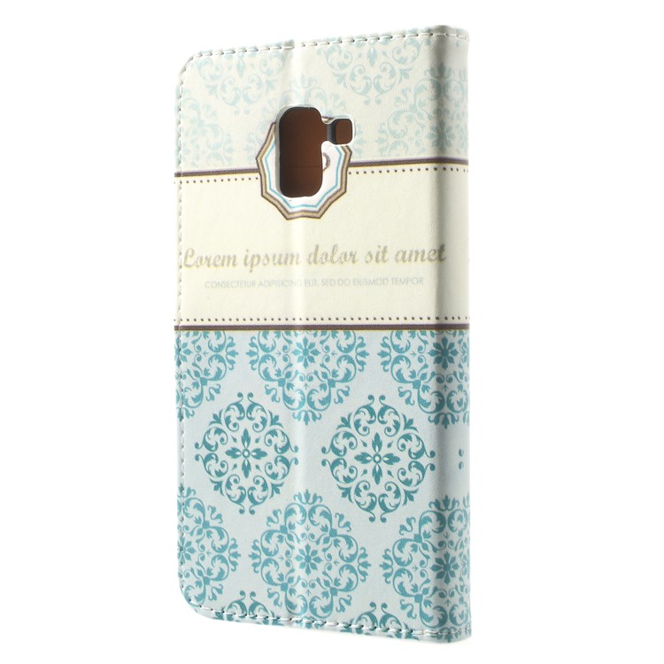 Pattern Printing Wallet Leather Stand Case for Samsung Galaxy A5 (2018) - Damask Flower-2