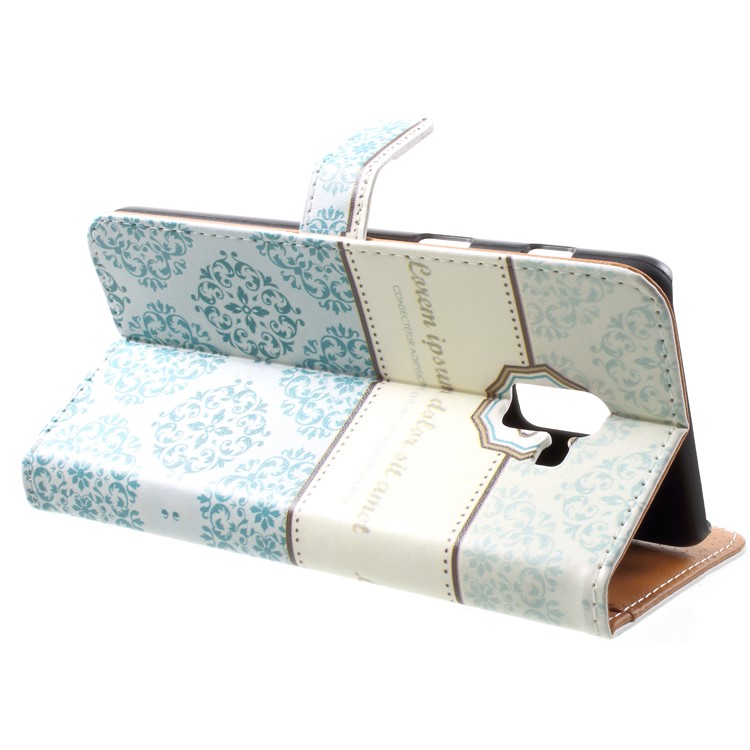 Pattern Printing Wallet Leather Stand Case for Samsung Galaxy A5 (2018) - Damask Flower-4
