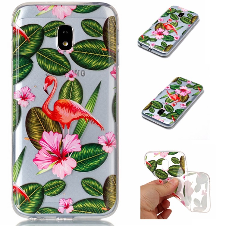 

Printing Pattern Soft TPU Mobile Case for Samsung Galaxy J3 Pro (2017) / J3 (2017) EU Version - Flamingo and Flower