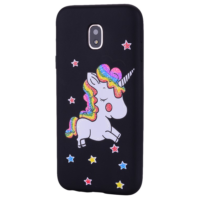 Unicorn Pattern TPU Case for Samsung Galaxy J7 (2017) EU Version / J7 Pro (2017) - Black-1