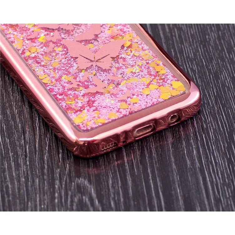 Dynamic Glitter Powder Quicksand Plated TPU Casing for Samsung Galaxy S8 G950 - Butterflies-7