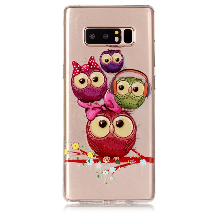 Pattern Printing Soft TPU Case for Samsung Galaxy Note 8 SM-N950 - Colorized Owls-2