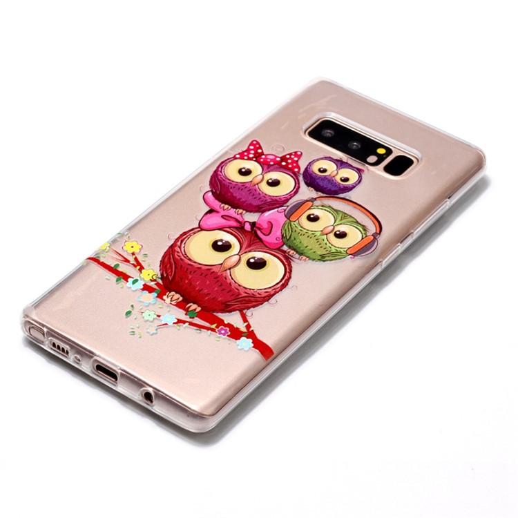 Pattern Printing Soft TPU Case for Samsung Galaxy Note 8 SM-N950 - Colorized Owls-3