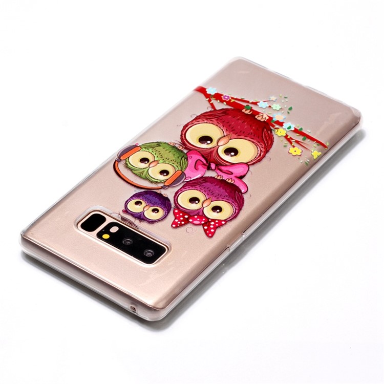 Pattern Printing Soft TPU Case for Samsung Galaxy Note 8 SM-N950 - Colorized Owls-4