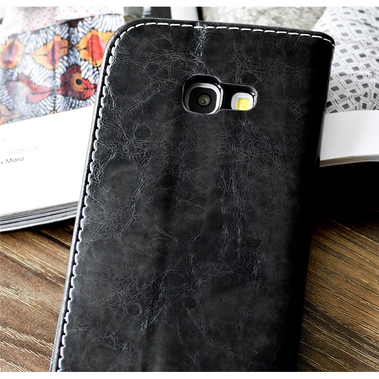 Peace Dove Series PU Leather Wallet Stand Phone Case for Samsung Galaxy A3 (2017) - Black-5