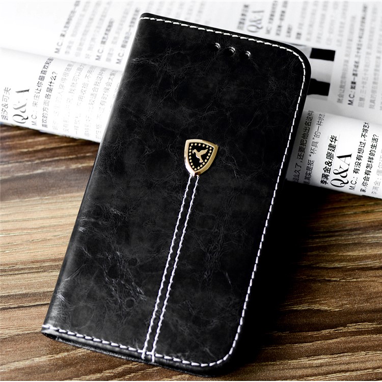 Peace Dove Series Wallet Stand Leather Case for Samsung Galaxy S8 Plus G955 - Black-1