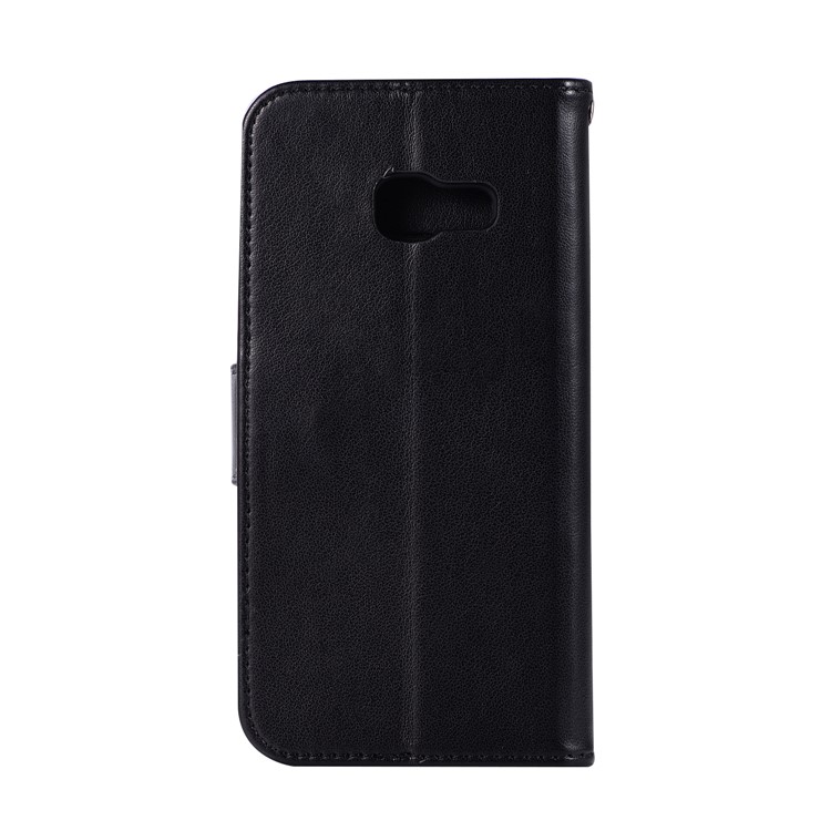 Imprint Dream Catcher Owl Leather Wallet Case with Lanyard for Samsung Galaxy A3 (2017) - Black-3