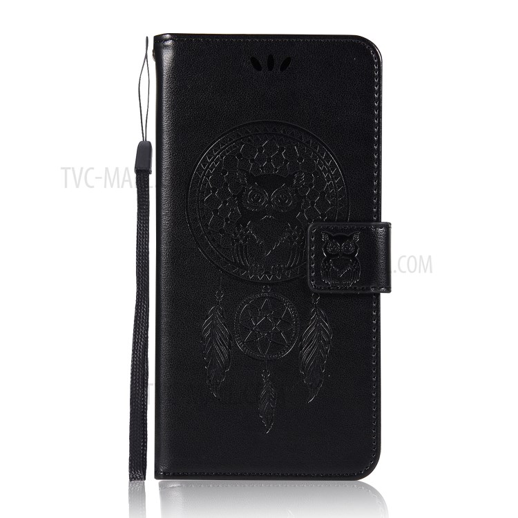 Imprint Tree Owl Magnetic Wallet PU Leather Stand Cover for Samsung Galaxy J7 (2017) EU Version / J7 Pro (2017) - Black-2