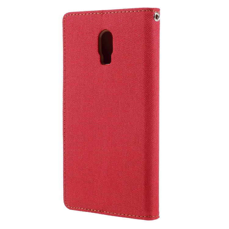 MERCURY GOOSPERY for Samsung Galaxy J7 Plus / C8 Canvas Diary Stand Leather Wallet Case - Red-2