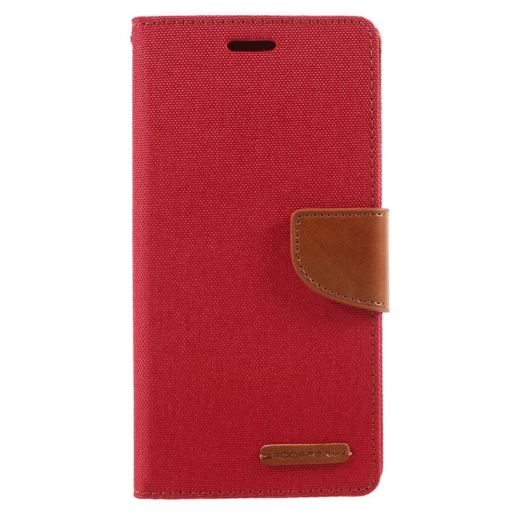 MERCURY GOOSPERY for Samsung Galaxy J7 Plus / C8 Canvas Diary Stand Leather Wallet Case - Red-3