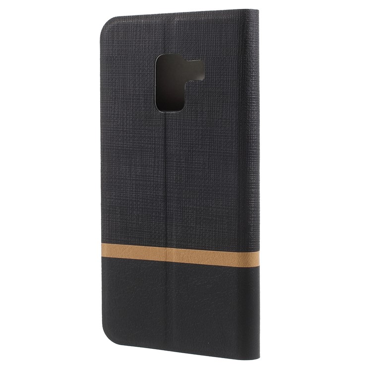 Contrast Color Steel Sheet Leather Mobile Case for Samsung Galaxy A5 (2018) - Black-2