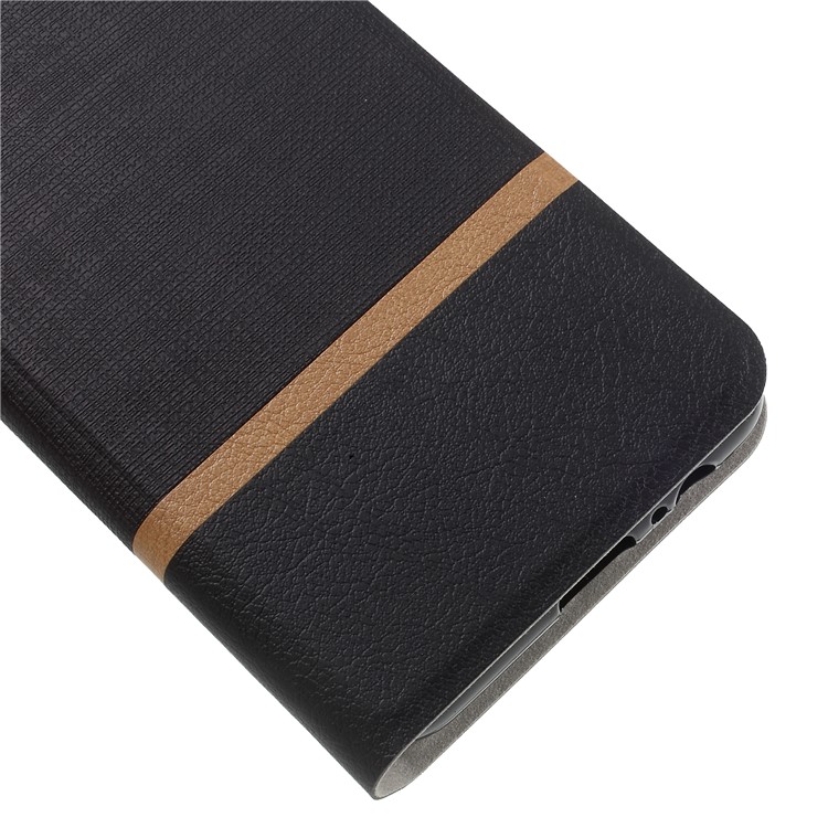 Contrast Color Steel Sheet Leather Mobile Case for Samsung Galaxy A5 (2018) - Black-7