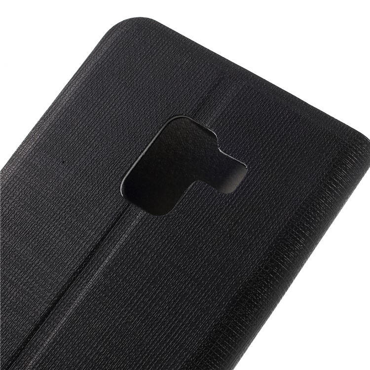Contrast Color Steel Sheet Leather Mobile Case for Samsung Galaxy A5 (2018) - Black-8