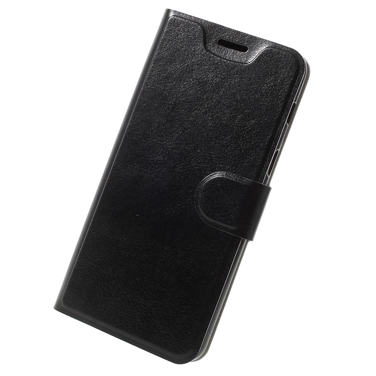 For Samsung Galaxy A5 (2018) Crazy Horse Leather Stand Case with Card Slot (Built-in Steel Sheet) - Black-3