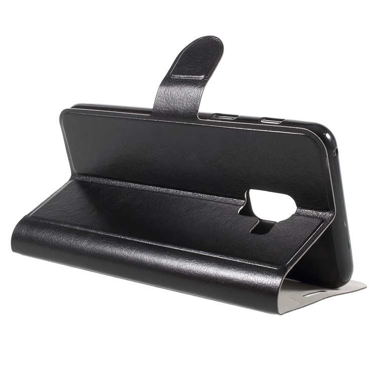 For Samsung Galaxy A5 (2018) Crazy Horse Leather Stand Case with Card Slot (Built-in Steel Sheet) - Black-5
