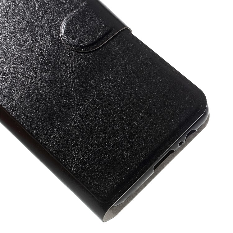 For Samsung Galaxy A5 (2018) Crazy Horse Leather Stand Case with Card Slot (Built-in Steel Sheet) - Black-7