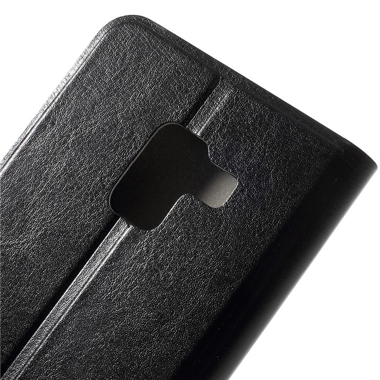 For Samsung Galaxy A5 (2018) Crazy Horse Leather Stand Case with Card Slot (Built-in Steel Sheet) - Black-8