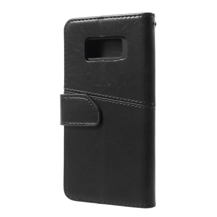 K'TRY Geometric Splicing Series Wallet Leather Case Cover for Samsung Galaxy S8 G950 - Black-4