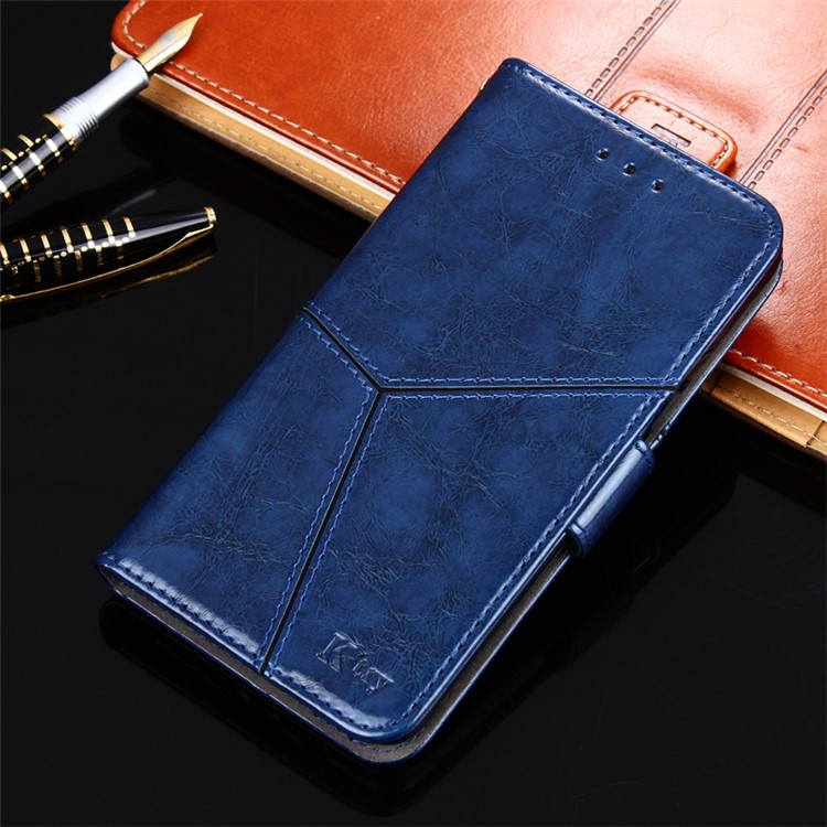 K'TRY Geometric Splicing Series Wallet PU Leather Phone Case for Samsung Galaxy S8 G950 - Blue-1
