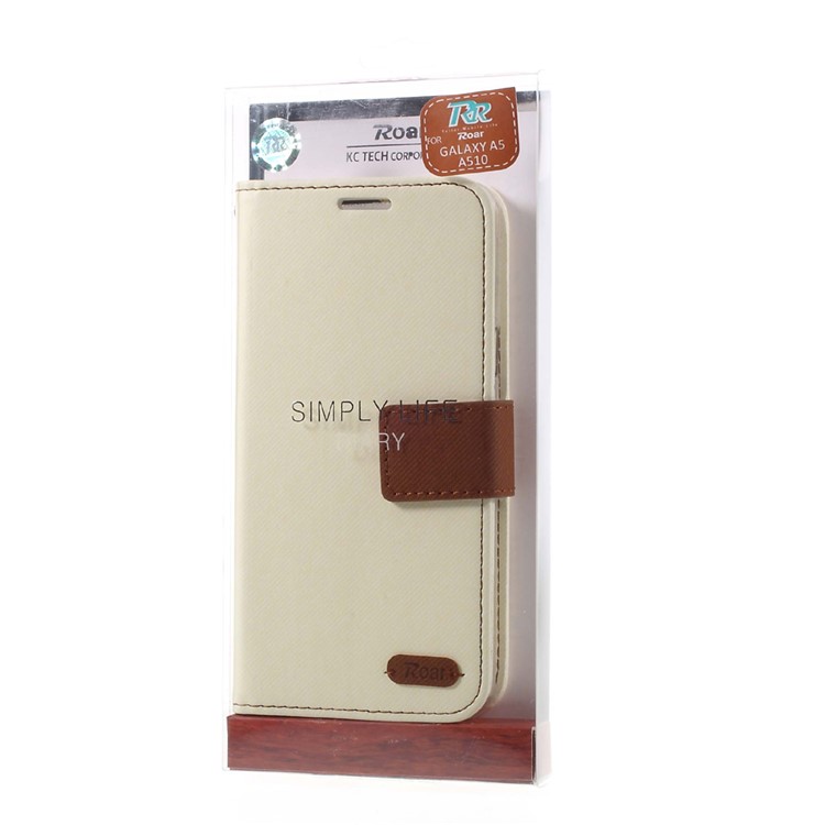 ROAR KOREA sarja capa de couro para Samsung Galaxy A5 SM-A510F (2016) - White-10