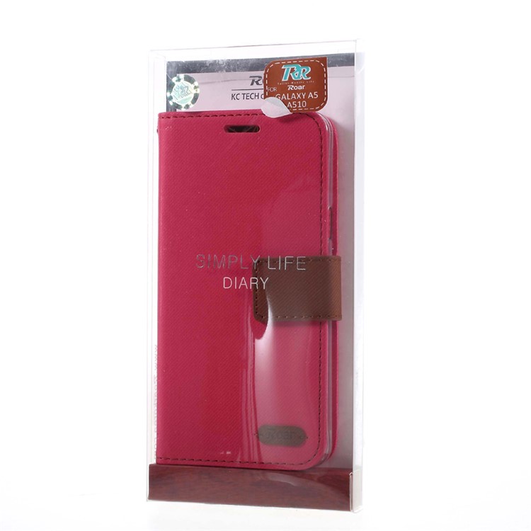 ROAR KOREA Bolsa de couro Twill Leather para Samsung Galaxy A5 SM-A510F - flecha-10